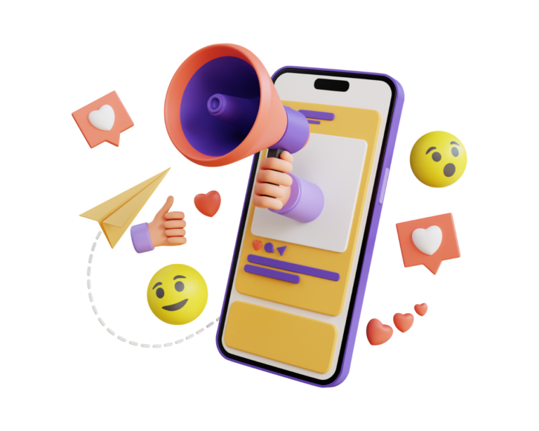 téléphone avec icônes de réseaux sociaux